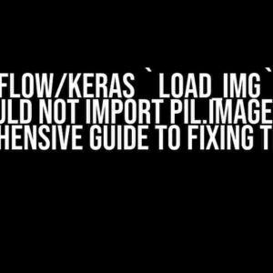 TensorFlow/Keras `load_img` Error: “Could not import PIL.Image” – A Comprehensive Guide to Fixing the Issue